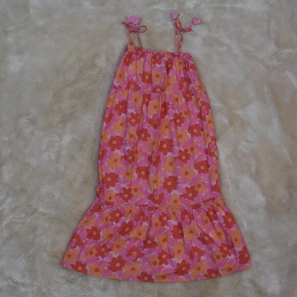 Feather For Arrow Girls Floral Pink Maxi Dress Size 8 Sun Dress - Picture 7 of 7